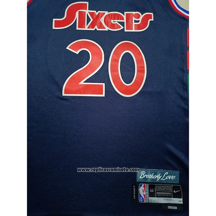 Camiseta Philadelphia 76ers Georges Niang #20 Ciudad 2021-22 Azul
